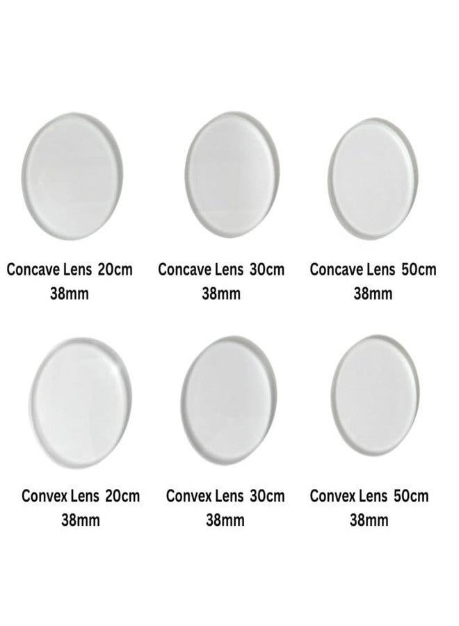 ESPTRONICS 38mm Convex and Concave Lenses Focal Length 20,30 and 50cm for Experiment Optical Physics kit for Science Lab - Image 3
